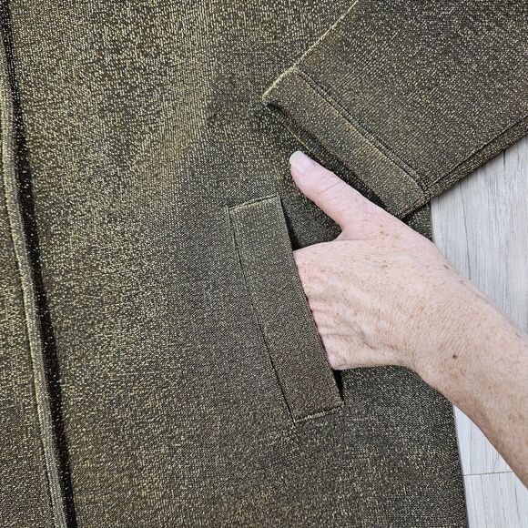 Twin Set Simona Barbieri Womens Gold Metallic Jacket Size Medium - Picture 4 of 14